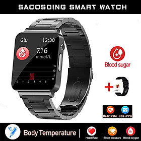 2023 smartwatch đường máu ECG PPG Giám sát huyết áp nhiệt độ cơ thể Đồng hồ thông minh cho nam giới theo dõi tập thể dục đồng hồ nữ