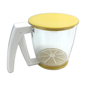One Hand Press Flour Sifter Fine Mesh  Baking Sieve Strainer Cup Bowl