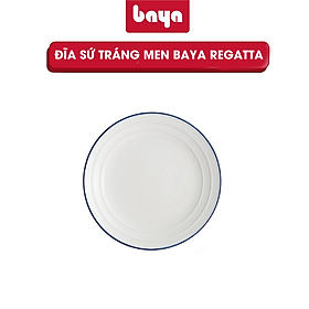 Mua Đĩa Sứ Trắng Tráng Men Viền Xanh BAYA REGATTA Chất Liệu Sứ Cao Cấp  Bề Mặt Nhẵn Mịn  Dễ Dàng Vệ Sinh  Phong Cách Hiện Đại