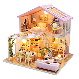 Mua Mô hình nhà gỗ búp bê tự lắp ráp với nội thất mini 1 lầu có đèn cho bé  mã M2001 tại ĐỒ CHƠI TRẺ EM HAPPY HEAVEN  Tiki