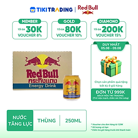 Thùng 24 Lon Nước Tăng Lực Red Bull (250ml x24 Lon)