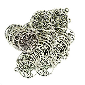 60pcs Tibetan Silver Alloy Tree Of Life Round Charms Pendants Jewelry Findings