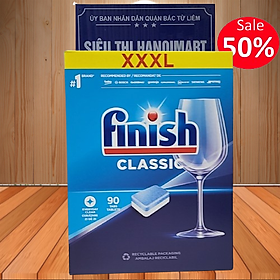 Viên rửa bát Finish Classic 100 viên/ hộp tặng túi zip 3 kẹo Senjaku Nhật Bản