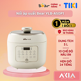 Mua Nồi áp suất Bear YLB-A50P1 5 L - Đi kèm 2 lòng nồi   10 công thức nấu ăn  hẹn giờ 24 giờ - Hàng chính hãng   Bản Quốc Tế