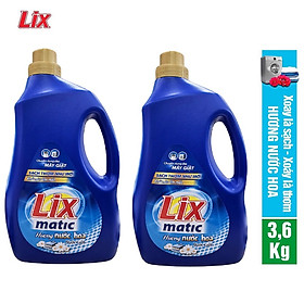 Combo 2 chai Nước giặt Lix Matic hương nước hoa 3.6Kg NGM40 - chuyên dụng cho giặt máy