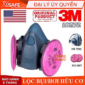 Mua Bộ mặt nạ phòng độc 3M 7502 - Mặt nạ chống bụi - chống hơi độc -khí hàn cắt đúc kim loại (3m 7502 + 3M 2097)