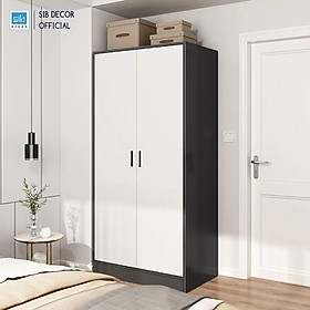 Mua Tủ Quần Áo Đơn Giản Màu Trắng Phối Đen Thương Hiệu SIB Decor TA18