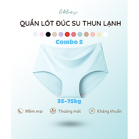 Quần Lót Nữ Đúc Su LeMOMIZI cao cấp thun lạnh không đường may kháng khuẩn size M đến XXL (35-75kg) ds07