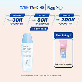 Kem chống nắng vật lý Skin Aqua kiềm dầu, dạng sữa dùng hàng ngày Sunplay Skin Aqua Mineral Defense Oil Clear Milk SPF50+ PA++++ 25g