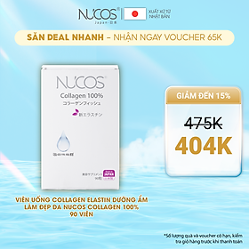 Viên uống collagen trẻ hóa da tăng đàn hồi Nucos collagen 100% 90 viên