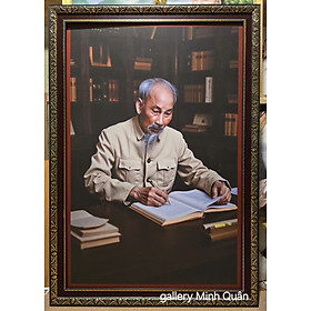 Ảnh in dầu bác Hồ viết Di chúc