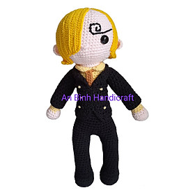 Sanji One Piece bằng len nhồi bông thủ công handmade, mô hình nhân vật trong phim truyện anime 