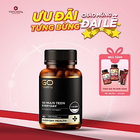 Viên uống dành cho tuổi teen nhập khẩu chính hãng New Zealand GO MULTI TEEN EVERYDAY (60 viên) bổ sung 32 vitamin, khoáng chất và một số dưỡng chất hỗ trợ duy trì và tăng cường sức khỏe cho trẻ ở tuổi tăng trưởng, tuổi dậy thì