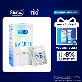 Bao cao su Durex Invisible Extra Thin Extra Sensitive 1 Hộp 10 Bao