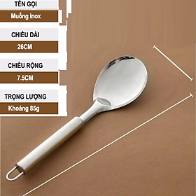 Mua BỘ 5 Dụng cụ nhà bếp Muỗng cơm  Sạn  Vá Canh  Sạn lỗ  Vá lỗ - INOX. Bộ dụng cụ chế biến nấu ăn  phục vụ bàn ăn sang trọng phù hợp mọi gia đình  nhà hàng quán ăn