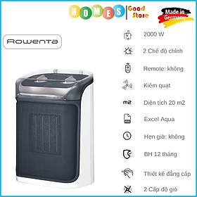 Quạt Tháp Kiêm Sưởi Gốm Ấm ROWENTA EXCEL AQUA SAFE SO9281, 2 Cấp Độ Gió