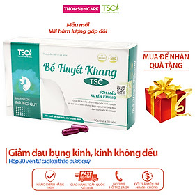 Bổ Huyết Khang - Hỗ trợ giảm rối loạn điều hòa kinh nguyệt, đau bụng kinh từ cao Ích mẫu và thảo dược - Hộp 30 viên Thomsoncare