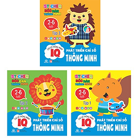 [Download Sách] Sách - Combo 3 Quyển Sticker bóc dán thông minh - Phát triển Chỉ số thông minh IQ 2-6 tuổi