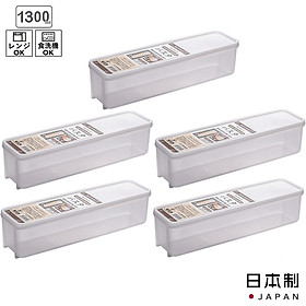 Combo hộp đựng đũa thìa, mỳ ống cất gọn có nắp đậy Sanada 1.3L hàng Made in Japan