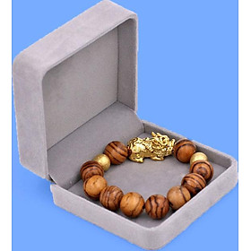 Chuỗi tay Gỗ Huỳnh Đàn 15 ly - Vòng đeo tay Tỳ Hưu inox vàng VGHUDTHHBV15 - Vòng đeo tay size lớn, phù hợp cho nam