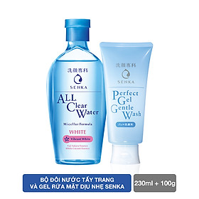 Bộ đôi nước tẩy trang và gel rửa mặt dịu nhẹ Senka