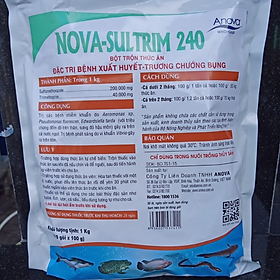 Nova Sultrim 240 Đặc Trị Bệnh Xuất Huyết - Trương Chướng Bụng Ở Cá, Tôm, Ếch, Lươn, Baba