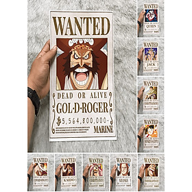 Bộ 10 Poster One Piece có số tiền truy nã cao nhất One Piece Mới (Hình dán tường tiện lợi, Chất lượng Full HD)