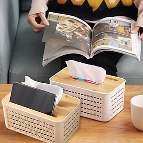 Mua Hộp Giấy Decor Để Bàn Siêu Sang Kiểu Mây Đan Hàn Quốc