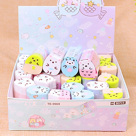 Gôm tẩy hình mèo đủ màu sắc đáng yêu chất cao su mềm tẩy sạch giúp bé hứng thú hơn với những giờ học – H049