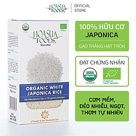Gạo Japonica Hữu Cơ HOA SUA FOODS  mềm dẻo hạt tròn 1KG