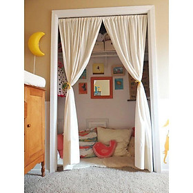 1 rèm cửa vải canvas màn trang trí phong cách vintage