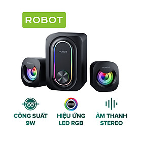 Mua Loa Vi Tính Gaming Để Bàn ROBOT Đèn LED RGB Âm thanh Stereo Công suất 9W RS190 BH 12 tháng HÀNG CHÍNH HÃNG