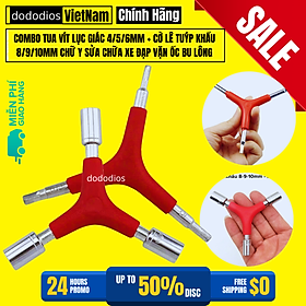 Mua Combo Tua Vít Lục Giác 4/5/6mm + Cờ Lê Tuýp Khẩu 8/9/10mm Chữ Y Sửa Chữa Xe Đạp Vặn Ốc Bu Lông Đa Năng dododios