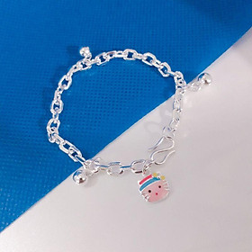 Lắc tay mèo bạc bé gái YN JEWELRY