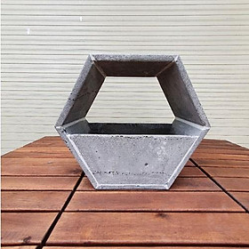 Mua Chậu treo tường trông hoa hình lục giác độc đáo bằng đá tổ ong tự nhiên kích thước R15x30x30cm