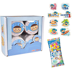 Hộp 4 lọ ruốc cá hồi Meiwa - tặng kẹo popin cookin soda + sticker