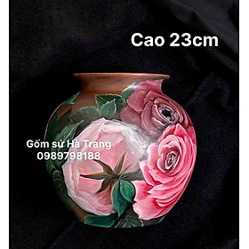 Mua Lọ hoa gốm sứ Bát Tràng cao cấp vẽ 3D  cao 23cm
