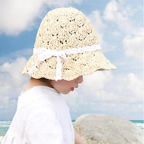 Mũ cói móc thời trang cho bé yêu, nón chống nắng tạo kiểu cho bé