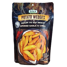 Khoai tây sấy tỏi ớt DJ&A Potato Wedges Garlic & Chilli gói 100gr