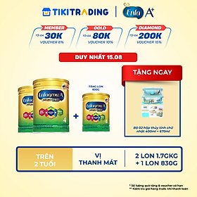 [Tặng 1 lon 830g cùng loại] Bộ 2 Lon Sữa bột Enfagrow A+ Neuropro 4 Vị thanh mát với dưỡng chất DHA & MFGM cho trẻ từ 2–6 tuổi– 1.7kg