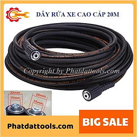 Dây rửa xe cao áp 20m đen 22x22