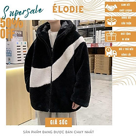 Áo Khoác Bông Lông Cừu Dày Dặn Oversize Nam Nữ Có Khoá Kéo