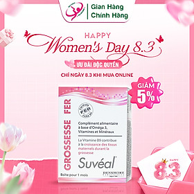  Suvéal Grossesse - Fer: Vitamin Tổng Hợp Cho Bà Bầu Cao Cấp Từ Pháp, Bổ Sung Đầy Đủ Vitamin Khoáng Chất, Ngăn Ngừa Dị Tật Thai Nhi, Tiền Sản Giật Và Tiểu Đường Thai Kỳ, Không Gây Táo Bón