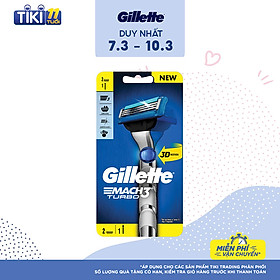 Dao cạo Gillette Mach 3 Turbo 3D 1 cán + 2 đầu lưỡi