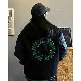 Áo khoác gió nam nữ kiểu bomber chất dù 2 lớp phối logo chữ siêu ngầu của đam mê