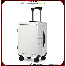 Vali cao cấp Macsim SMLV1355a cỡ 20 inch màu trắng, màu ghi - Hàng loại 1