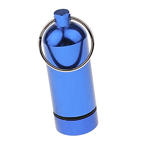 Small Waterproof Capsule Emergency Aluminum Pill Box Case Bottle Holder Keychain Container