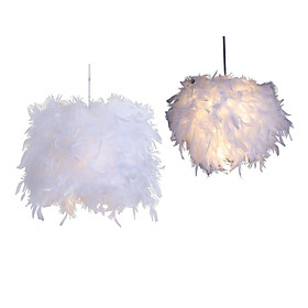 Modern Feather Lamp Shade Romantic for Ceiling Light Bedroom Decoration 2x