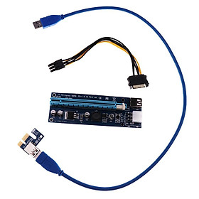 Dedicated Graphic Card PCIE 1X to 16X Riser Power Supply USB3.0 Cable