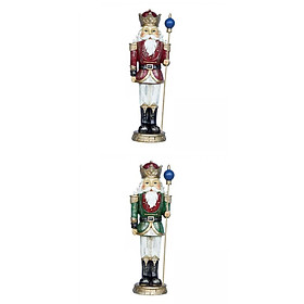 2 Pieces Resin Nutcracker Soldier Toy Doll for Home Decorations Present